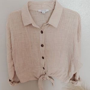 FavLux button down tie crop top